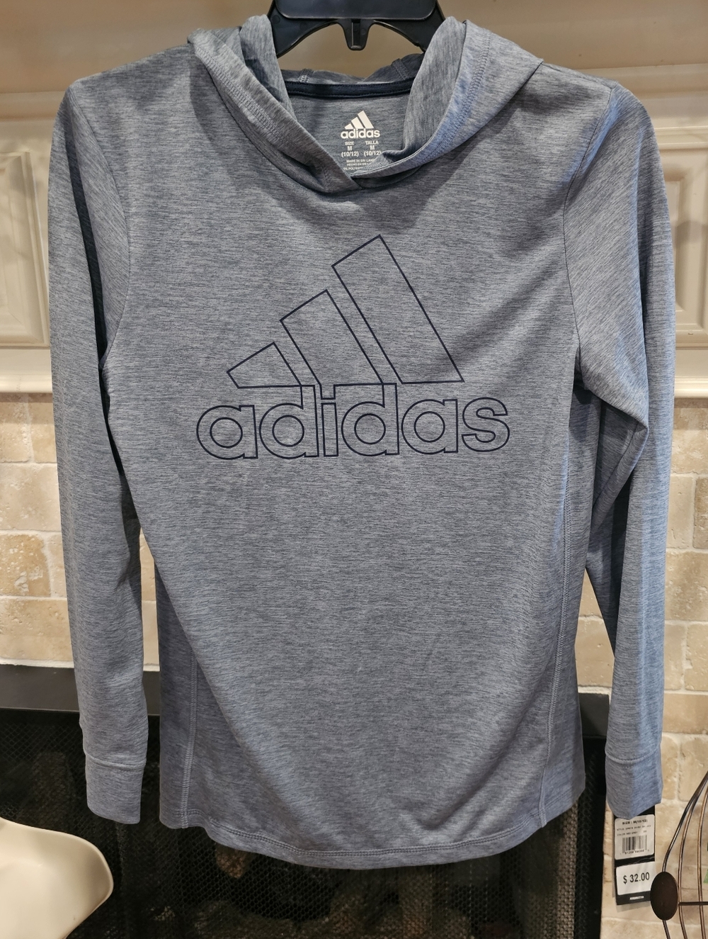 NWT Adidas Gray Womens Climalite Lightweight Hoodie Size M